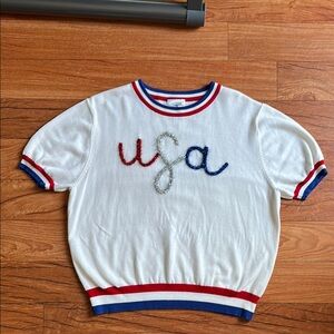 QUEEN OF SPARKLES USA 4th of July Red, White and Blue Top